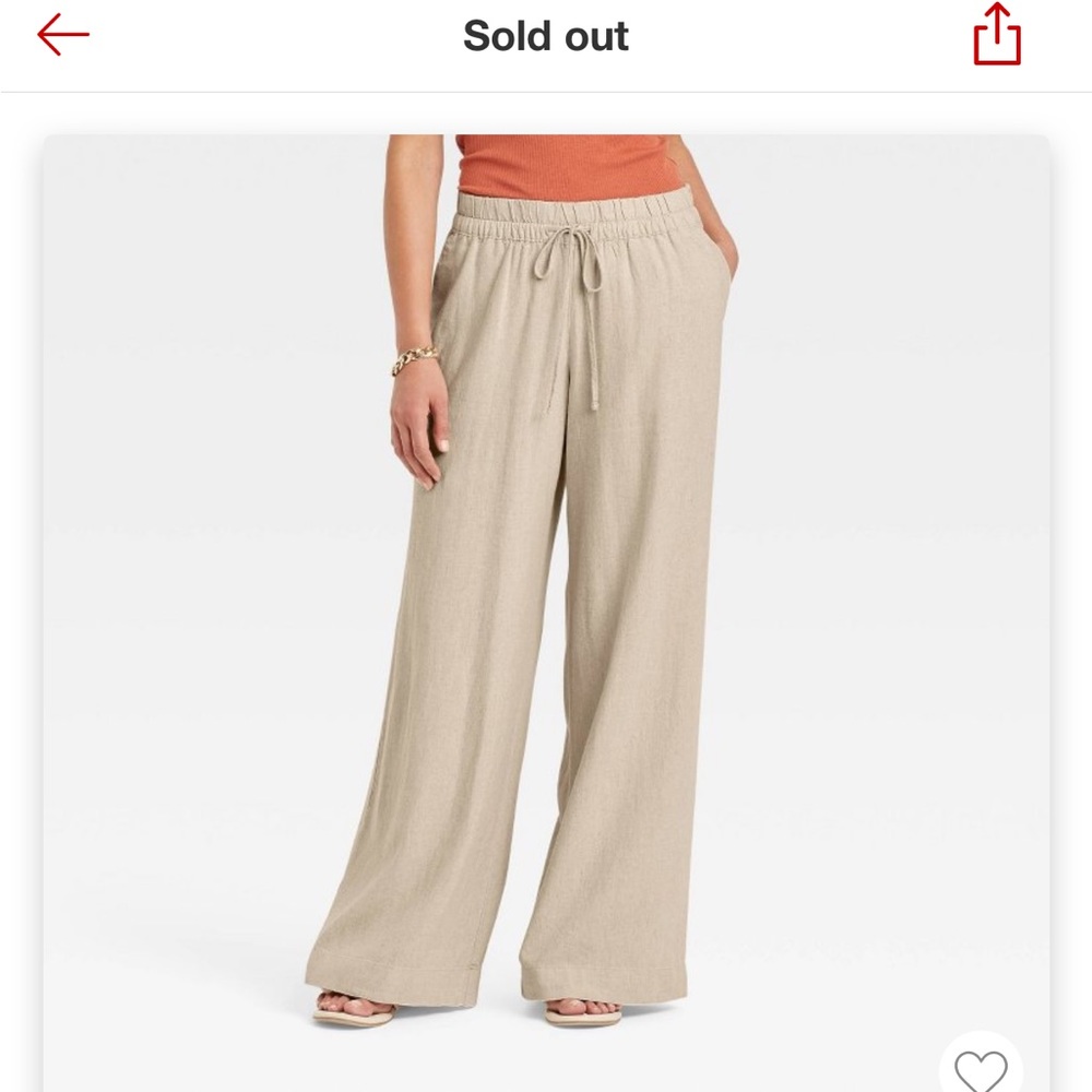 A New Day women’s high rise linen pull in pants